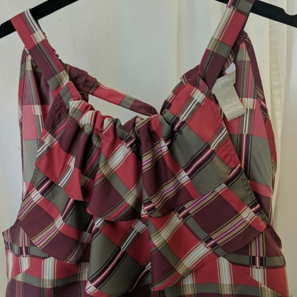Banana Republic ruffle plaid tank blouse - small - Picture 2 of 5